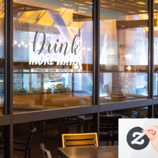 Casual Drink Meer waterherinnering Sjabloon Raamsticker (Restaurant Raam)