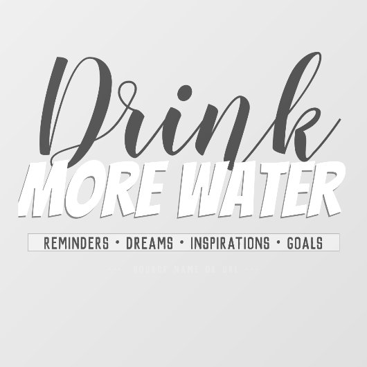 Casual Drink Meer waterherinnering Sjabloon Raamsticker (Vel)