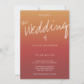 Casual Dusty Sunset Typography Wedding Kaart (Voorkant)