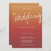 Casual Dusty Sunset Typography Wedding Kaart (Voorkant / Achterkant)
