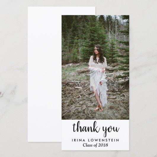 Casual Eenvoudig Afstuderen Hartelijk dank Bedankkaart (Voorkant / Achterkant)