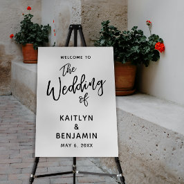 Casual, eenvoudig de bruiloft van het Welkomstteke