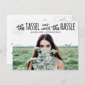 Casual Eenvoudige Schattigee Typografie Afstuderen Uitnodiging Briefkaart (Voorkant / Achterkant)