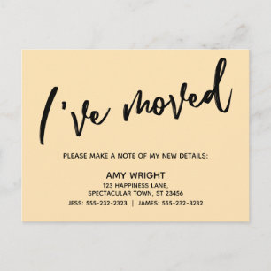 Casual, eenvoudige typografische peach briefkaart