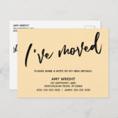 Casual, eenvoudige typografische peach briefkaart (Voorkant / Achterkant)