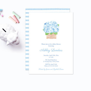 Casual Elegance Blue Hydrangea Boy Baby shower Kaart