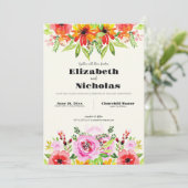 Casual Elegant Pastel Waterverf Foto Bruiloft Kaart (Staand voorkant)