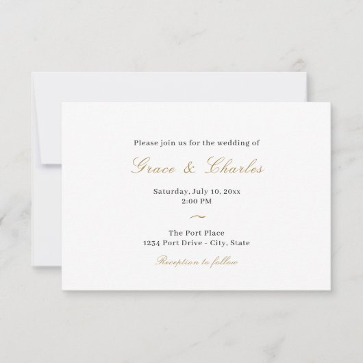 Casual elegante bruiloft uitnodiging (Voorkant)