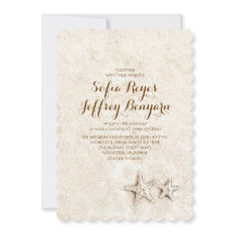 Casual elegante strandbruiloft uitnodigingen