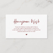 Casual elegantie, Bourgogne, Honeymoon Wish Informatiekaartje (Voorkant)