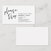Casual elegantie bruiloft nodigt RSVP herinnering  Informatiekaartje (Voorkant / Achterkant)