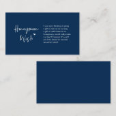 Casual elegantie minimaal, Navy Blue, Honeymoon Wi Informatiekaartje (Voorkant / Achterkant)