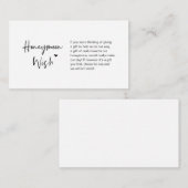 Casual elegantie minimaal, zwarte inkt, Honeymoon  Informatiekaartje (Voorkant / Achterkant)