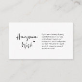 Casual elegantie minimaal, zwarte inkt, Honeymoon Informatiekaartje (Voorkant)