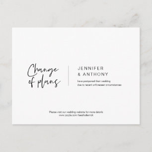 Casual elegantie, wijziging van plannen, uitgestel briefkaart