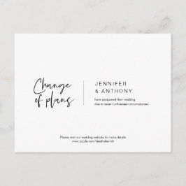 Casual elegantie, wijziging van plannen, uitgestel briefkaart