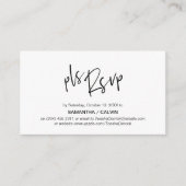 Casual elegantie, zwart grijs script, RSVP reagere Informatiekaartje (Voorkant)