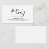 Casual elegantie, zwart grijs script, RSVP reagere Informatiekaartje (Voorkant / Achterkant)