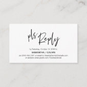 Casual elegantie, zwart grijs script, RSVP reagere Informatiekaartje (Voorkant)