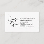 Casual Elegantie, Zwart Script, RSVP reageren Informatiekaartje (Voorkant)