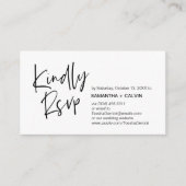 Casual Elegantie, Zwart Script, RSVP reageren Informatiekaartje (Voorkant)