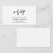 Casual Elegantie, Zwart Script, RSVP reageren Informatiekaartje (Voorkant / Achterkant)