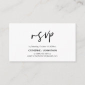 Casual Elegantie, Zwart Script, RSVP reageren Informatiekaartje (Voorkant)