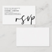 Casual elegantie, zwart script, RSVP-respons Informatiekaartje (Voorkant / Achterkant)