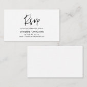 Casual elegantie, zwart script, RSVP-respons Informatiekaartje (Voorkant / Achterkant)