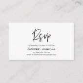 Casual elegantie, zwart script, RSVP-respons Informatiekaartje (Voorkant)