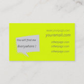 Casual en chatten - fluorescerend geel visitekaartje (Achterkant)