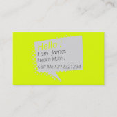 Casual en chatten - fluorescerend geel visitekaartje (Voorkant)