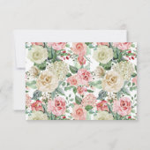 Casual en eenvoudige roze Waterverf Floral Bouquet RSVP Kaartje (Achterkant)