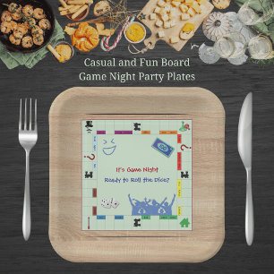 Casual en Fun Board Game Night Party Borden Papieren Bordje