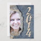 Casual en vlootsblauw Jean Graduation Party Kaart (Voorkant)