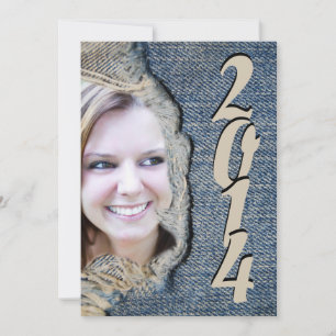 Casual en vlootsblauw Jean Graduation Party Kaart