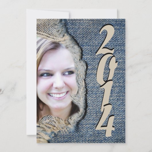 Casual en vlootsblauw Jean Graduation Party Kaart (Voorkant)