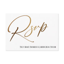 Casual Faux Gold Handschrift RSVP Song Aanvraag