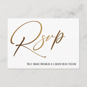 Casual Faux Gold Handschrift RSVP Song Aanvraag Informatiekaartje