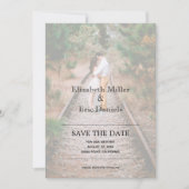 Casual Faux Vellum Verloving Foto slaat de datum o Save The Date (Voorkant)
