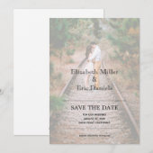 Casual Faux Vellum Verloving Foto slaat de datum o Save The Date (Voorkant / Achterkant)