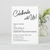 Casual feest met ons! Eenvoudige bruiloft Kaart (Staand voorkant)