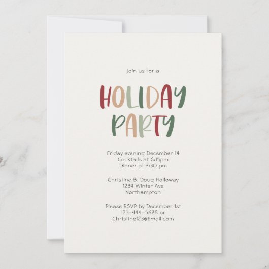 Casual feestdag kaart (Voorkant)