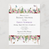 Casual Florals & Vlinders Vrijgezellenfeest Uitnodiging Briefkaart (Voorkant)