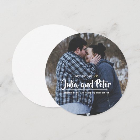 Casual foto Bewaar de datum rond de bruiloft Kaart (Voorkant / Achterkant)