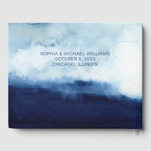 Casual foto bruiloft aangepaste gastenboek Sjabloo (Achterkant)