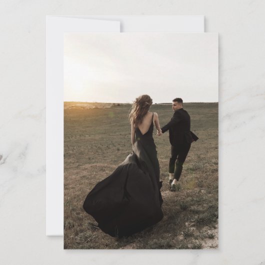 Casual foto bruiloft kaart (Achterkant)