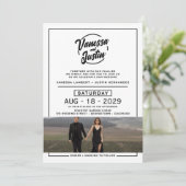 Casual foto bruiloft met QR-code Kaart (Staand voorkant)