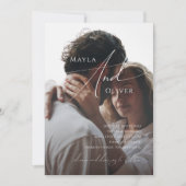 Casual foto-bruiloft met whimsical-minimalistisch  kaart (Voorkant)