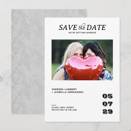 Casual foto bruiloft save the date (Voorkant / Achterkant)
